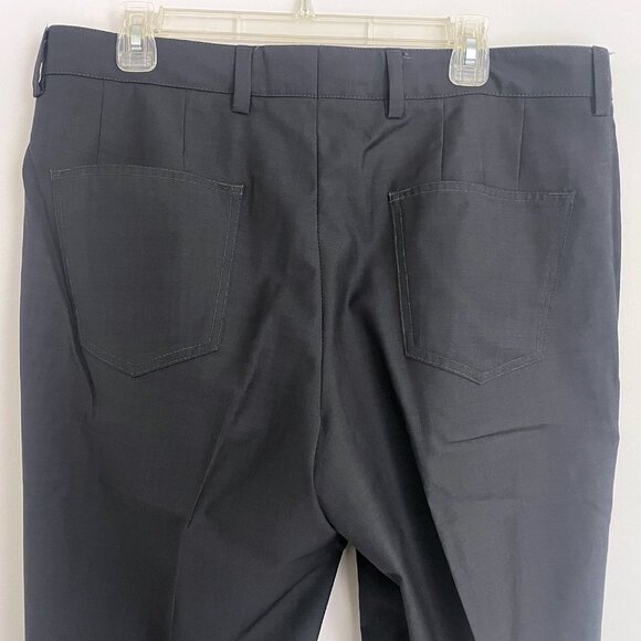 BOSS Hugo Boss Dark Gray/Black Wool Men's Dress Pants (36R) - Picture 2 of 4